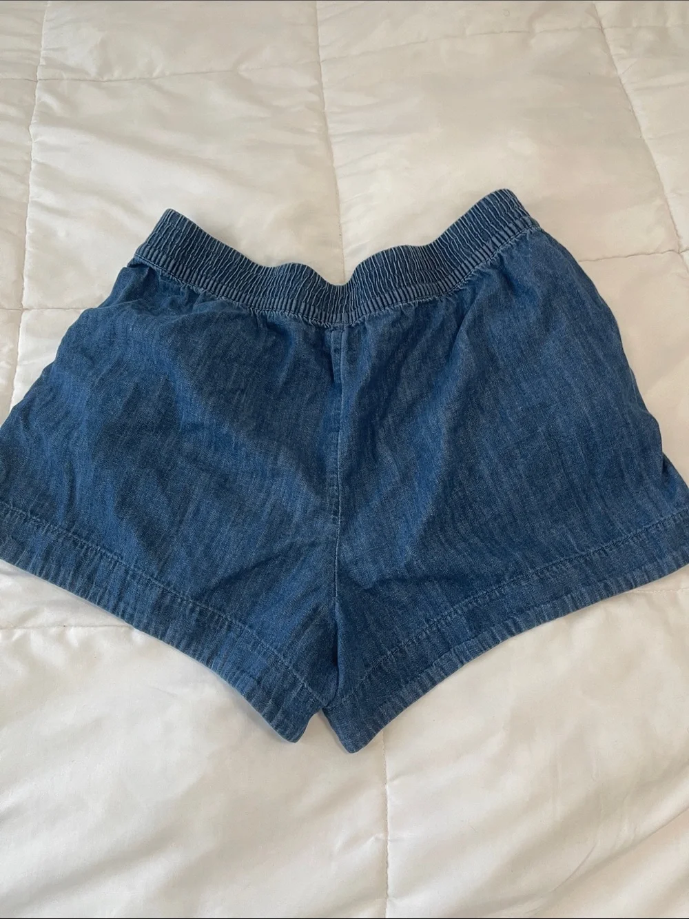 Women's Elastic-Waist Denim Jean Shorts — Blue